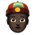 👲🏿 person with skullcap: dark skin tone display on Apple